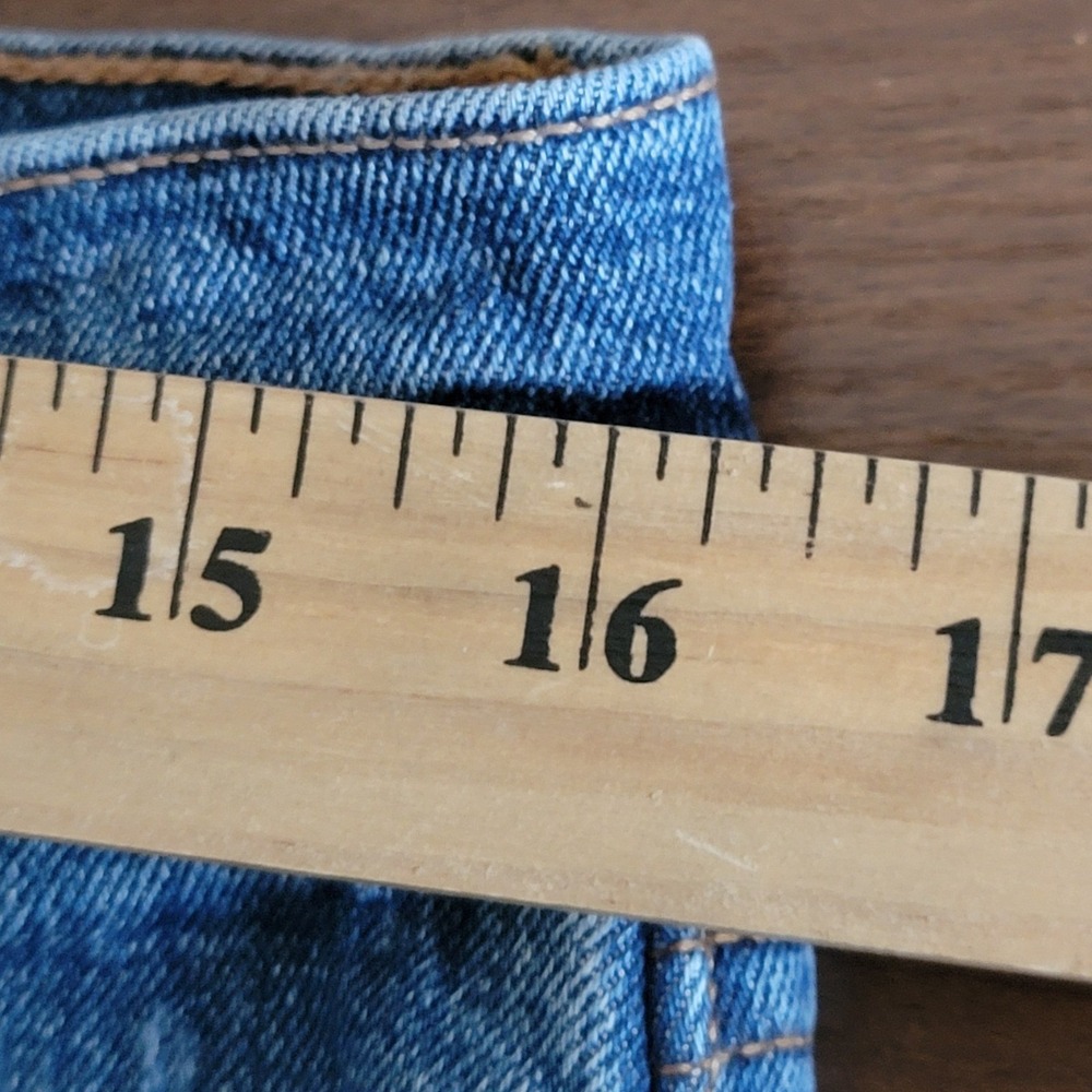 Abercrombie Fitch Ultra High Rise‎ Ankle Straight Jeans Women 32 Distressed Blue - Picture 4 of 11